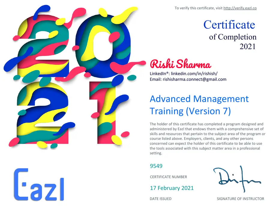 Advanced Management Training — Eazl